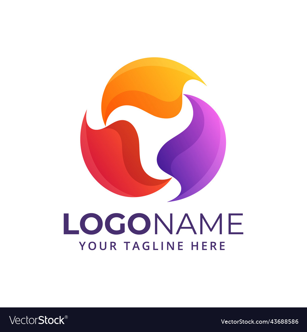 Abstract colorful gradient color logo design