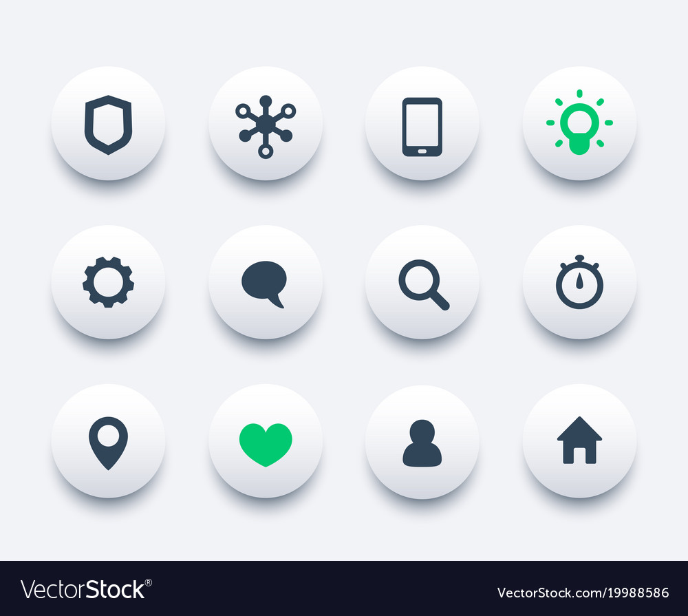 Basic web icons set communication and technology