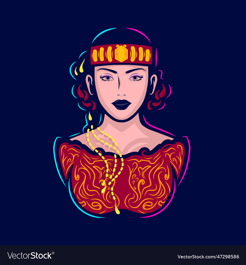 Batak people woman pop art logo colorful toba Vector Image