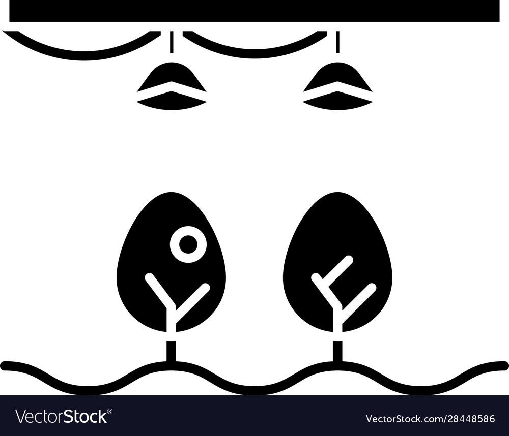 Black Smart Farm With Light Bulb And Plant Symbol Vector Image