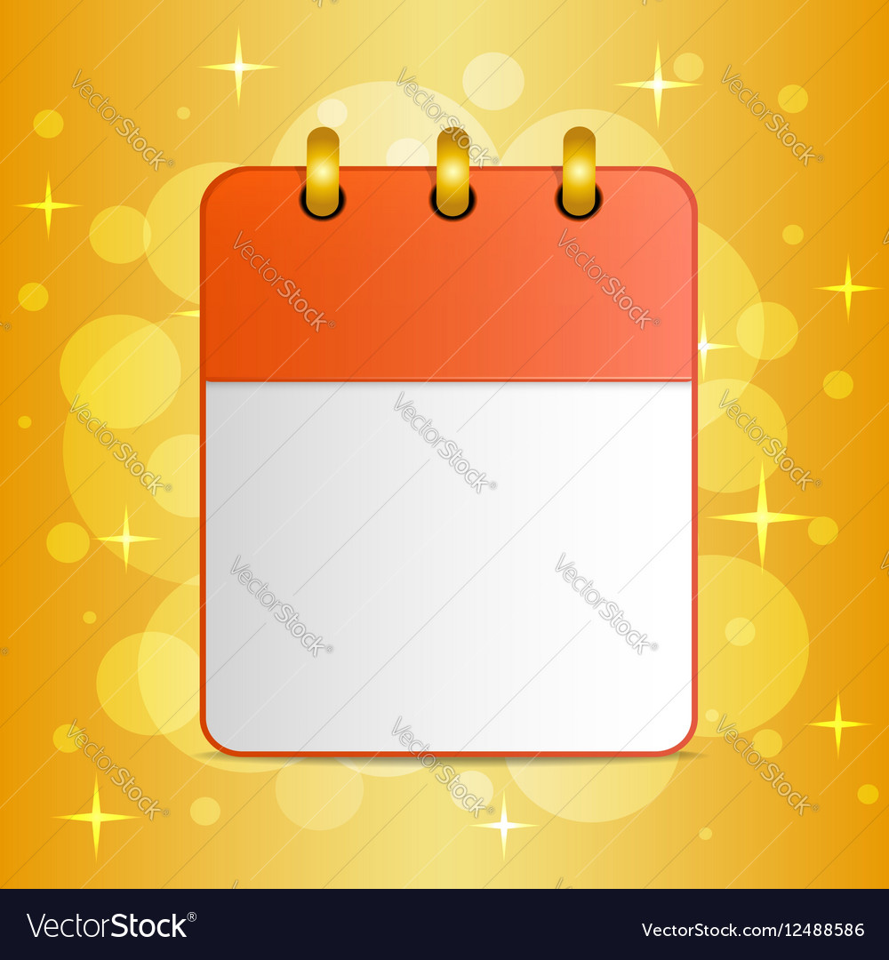 Blank sheet of calendar on festive colorful Vector Image