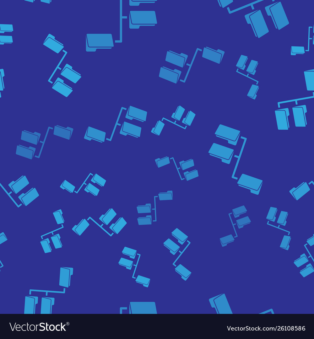 Blue folder tree icon isolated seamless pattern vector image Blue folder tree icon isolated seamless pattern