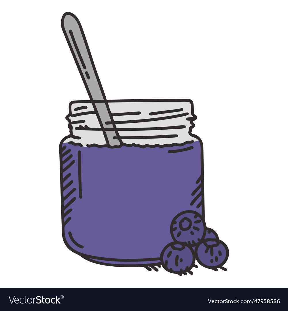 Blueberry jam Royalty Free Vector Image VectorStock
