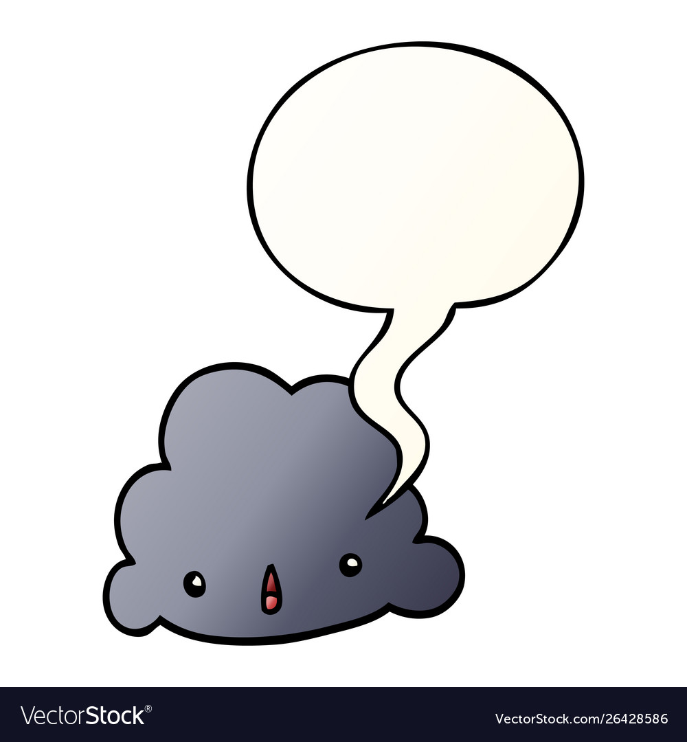 Cartoon cloud and speech bubble in smooth