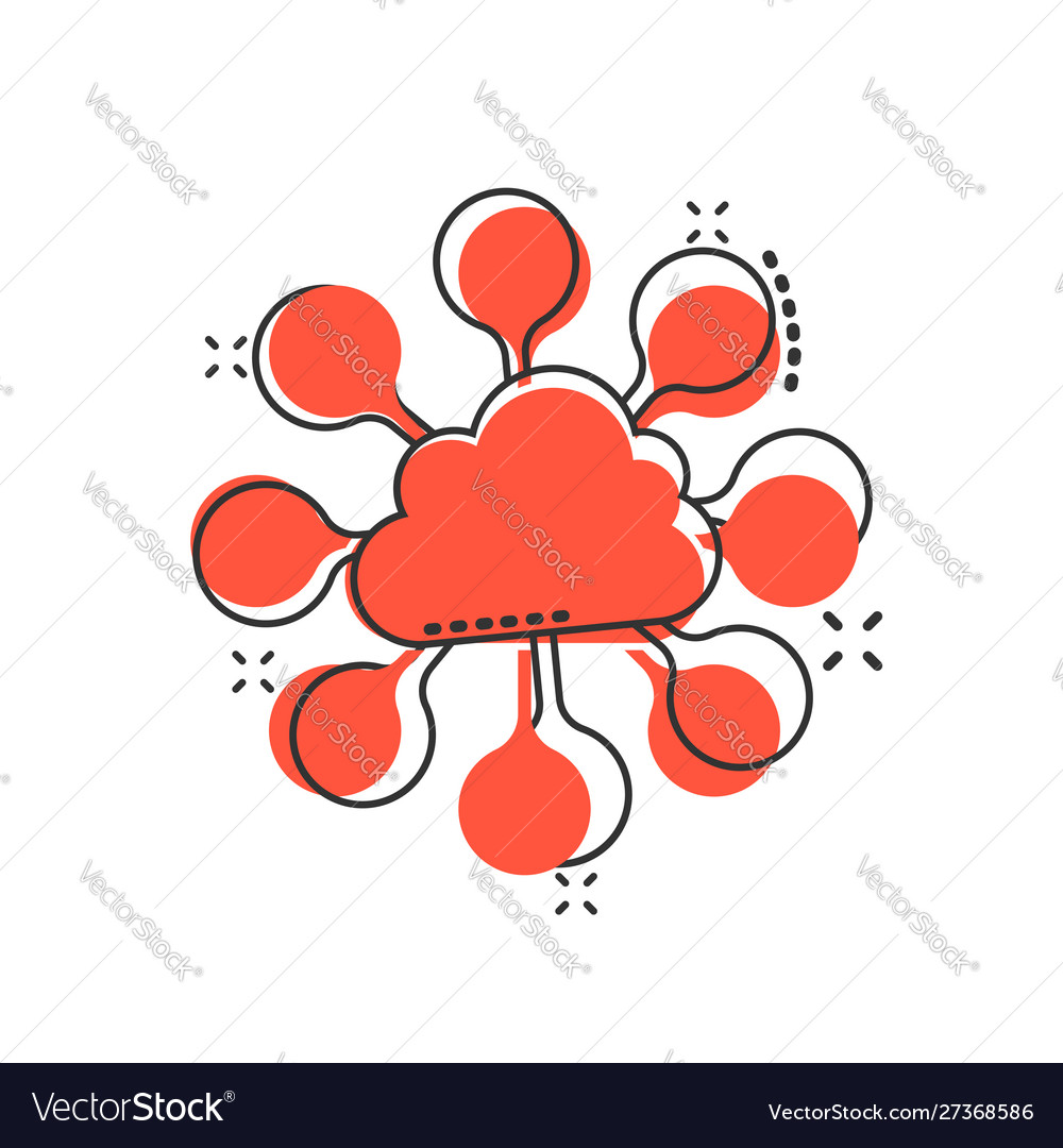 Cartoon cloud computing technology icon in comic Vector Image Cartoon cloud computing technology icon in comic Vector Image