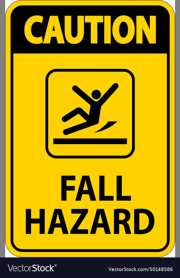 Caution sign fall hazard Royalty Free Vector Image