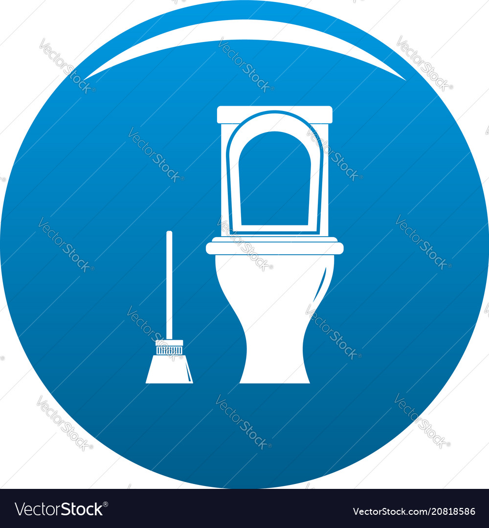 Cleaning Toilet Icon Blue Royalty Free Vector Image