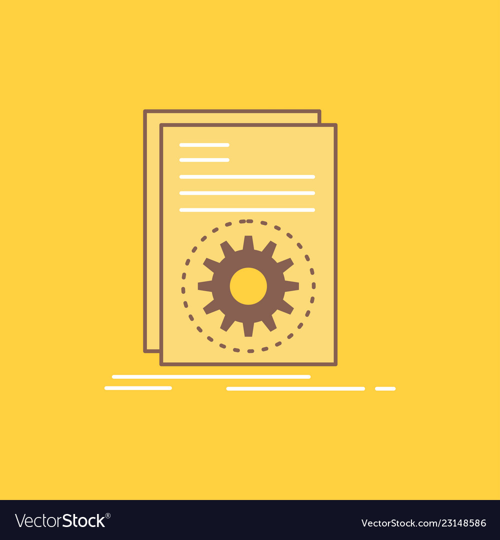 Code ausführbare Datei mit Skript flache Linie vector image Code ausführbare Datei mit Skript flache Linie