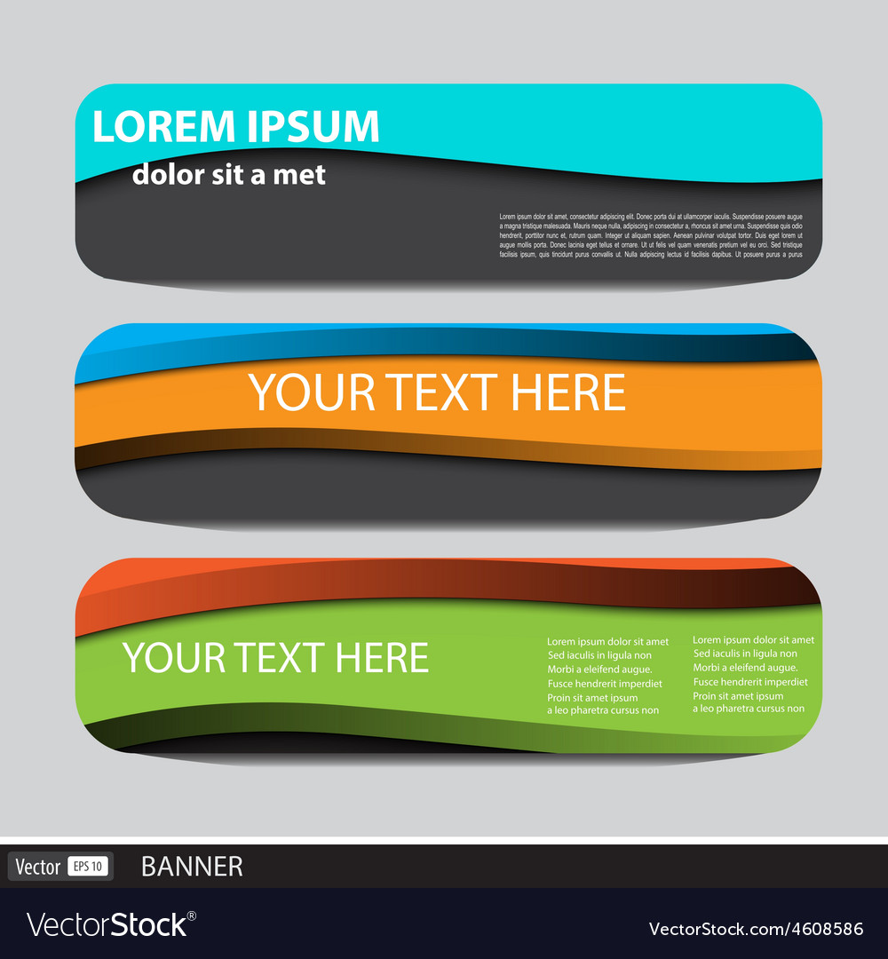 Collection Banners Modern Wave Design Colorful Bac