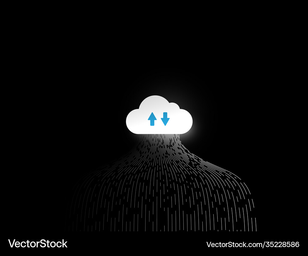 Computer cloud service technology Royalty Free Vector Image