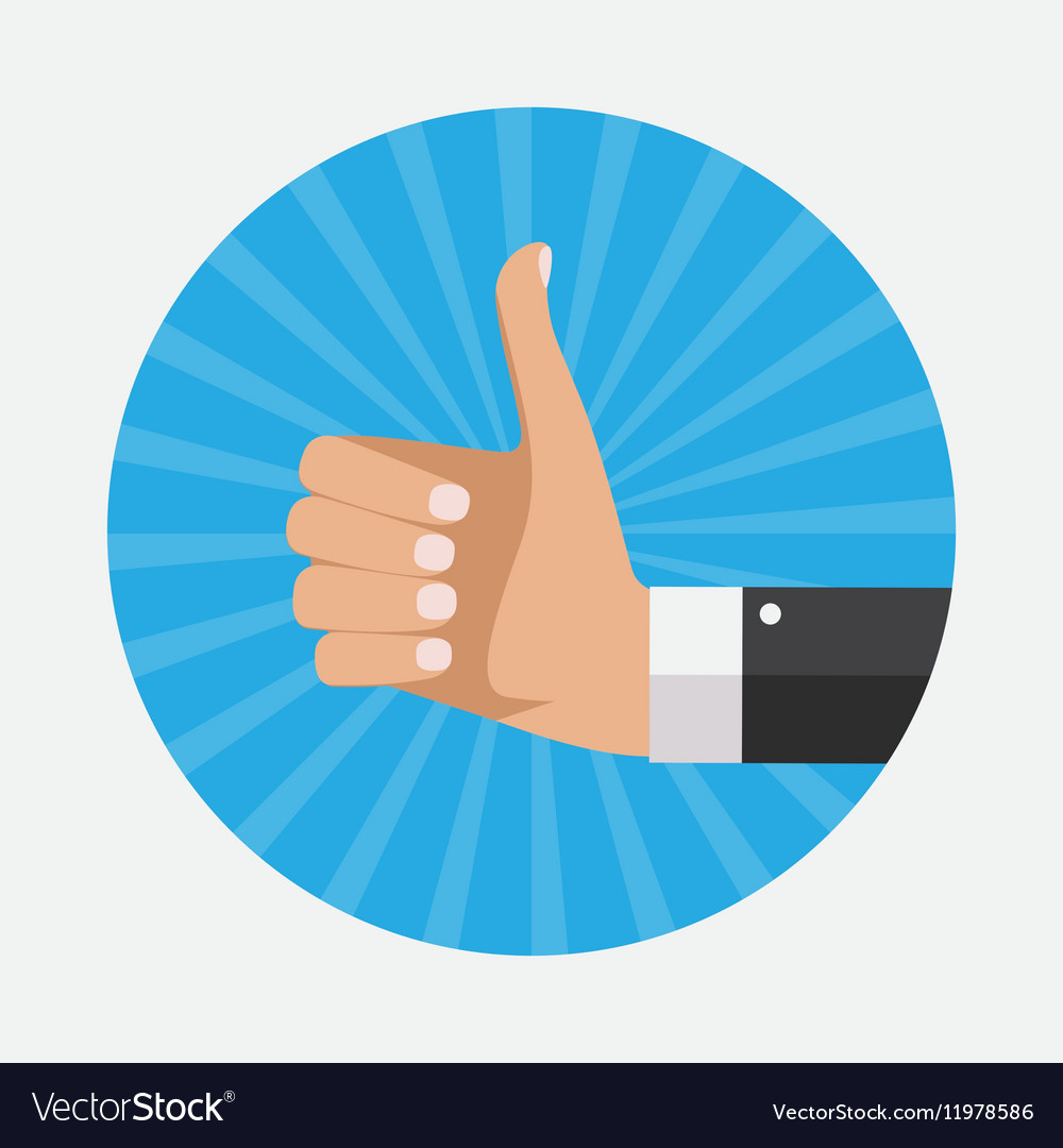 Flat design thumbs up background