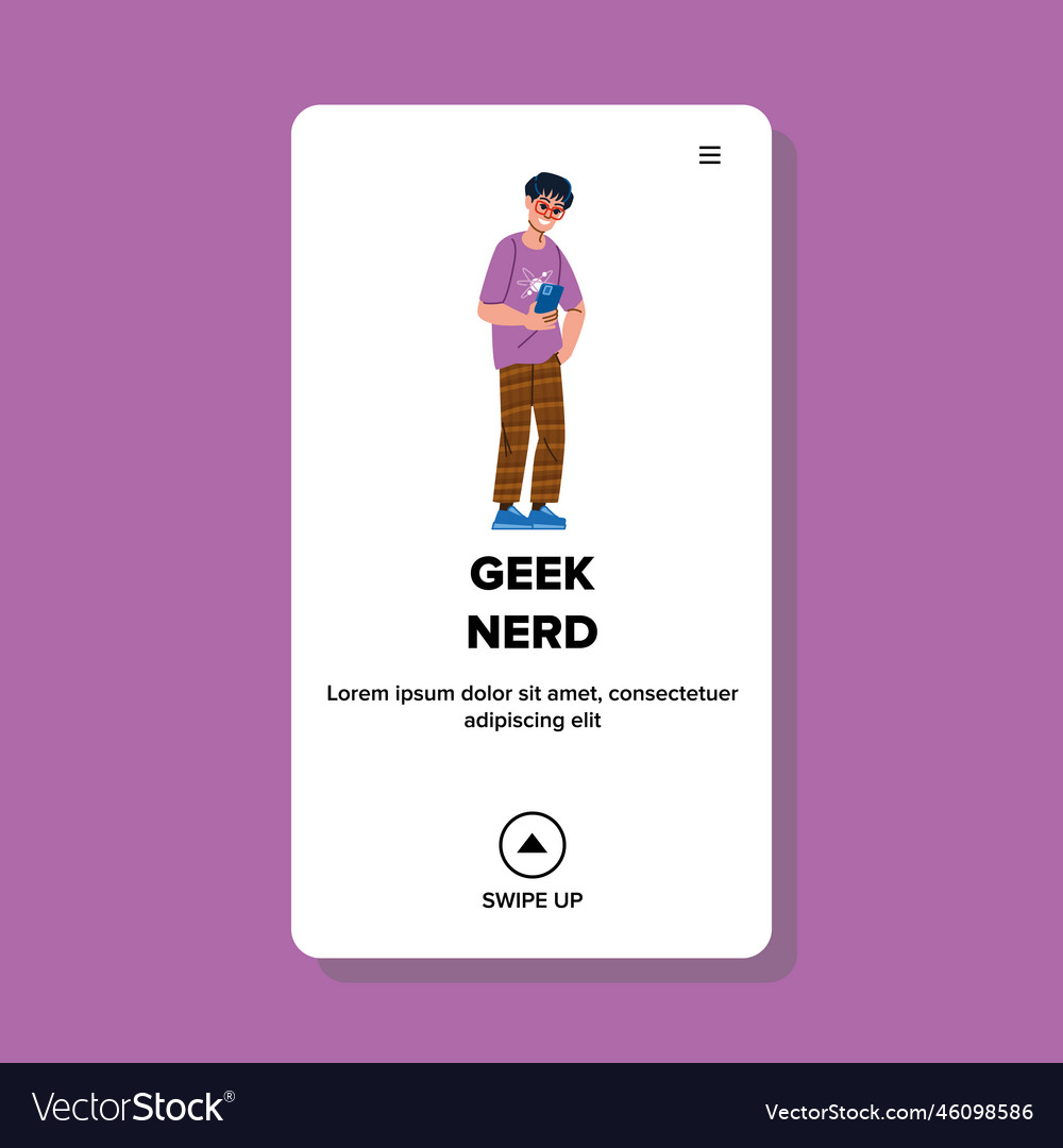 Geek nerd vector image Geek nerd