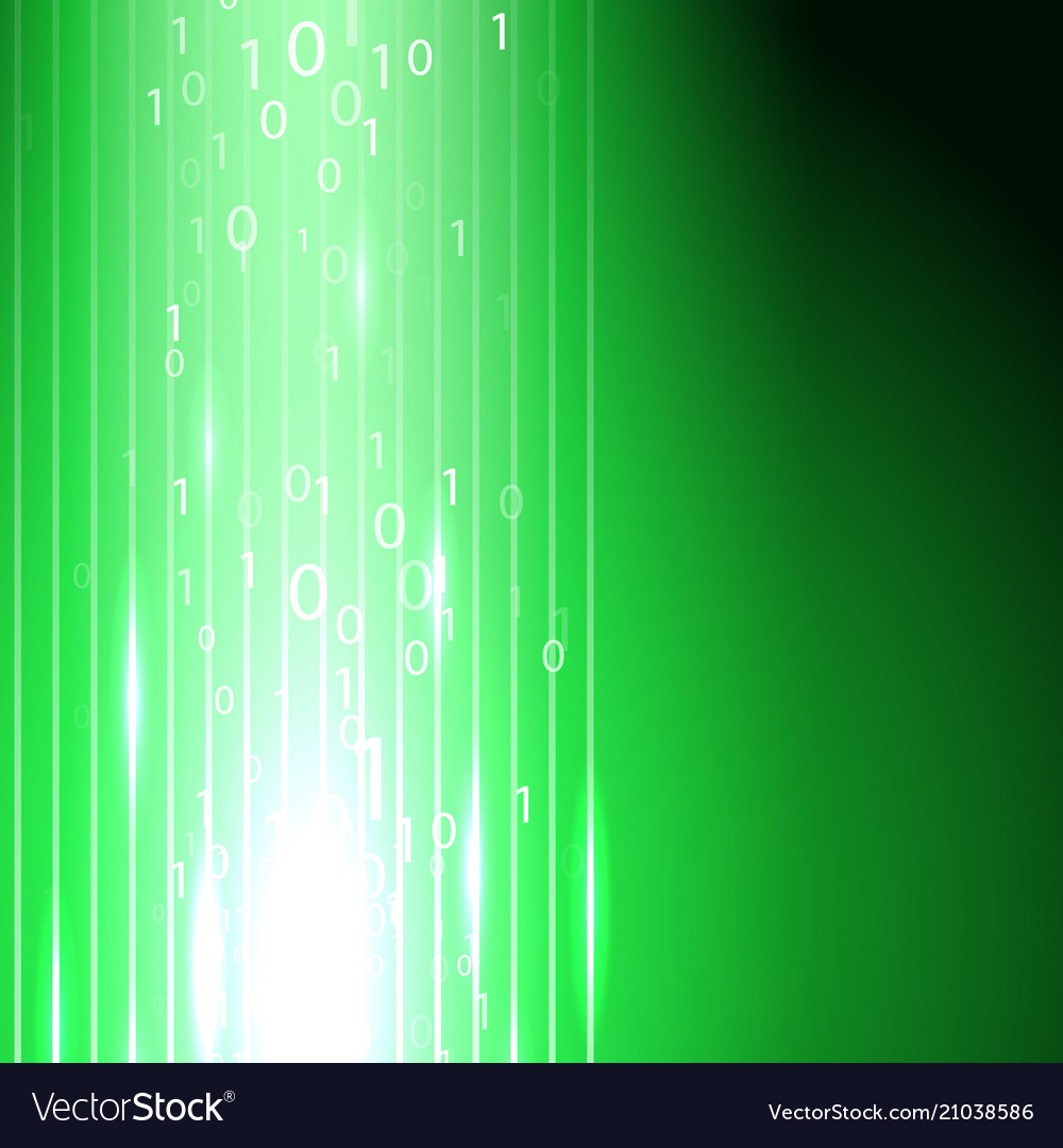 Grüner Hintergrund mit Strom von binären Code vector image Grüner Hintergrund mit Strom von binären Code