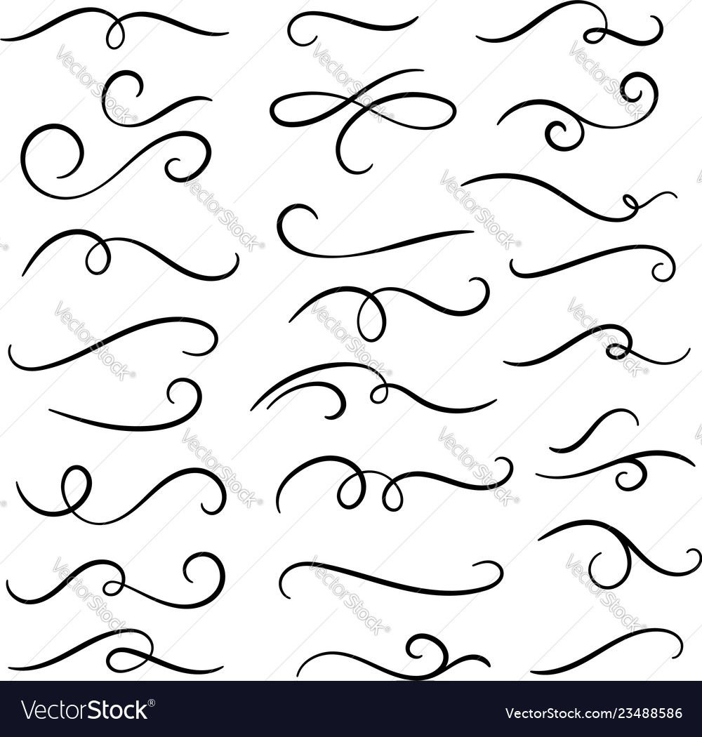 Download Hand drawn flourishes swirls text dividers Vector Image