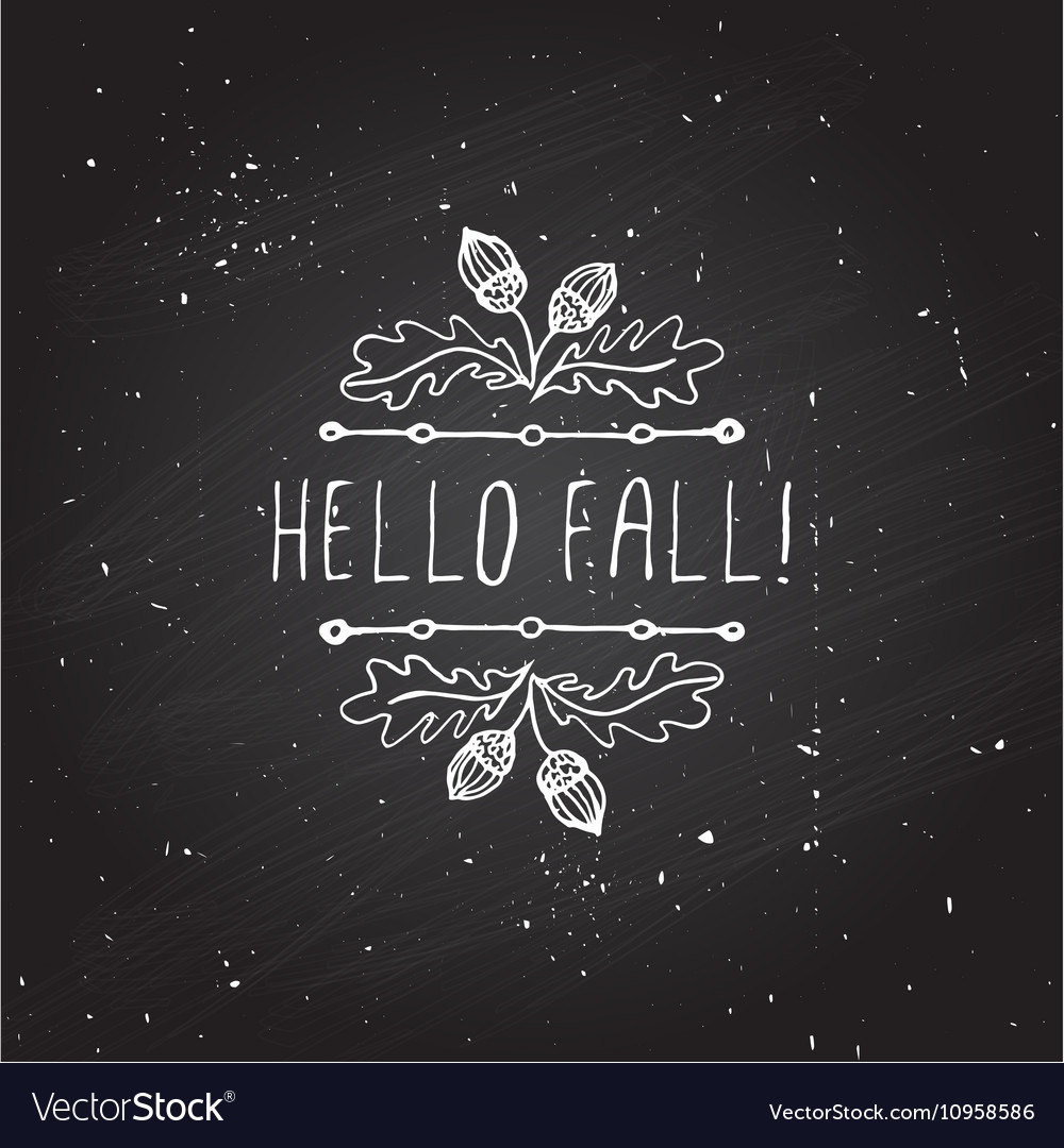 Handdrawn autumn element with text