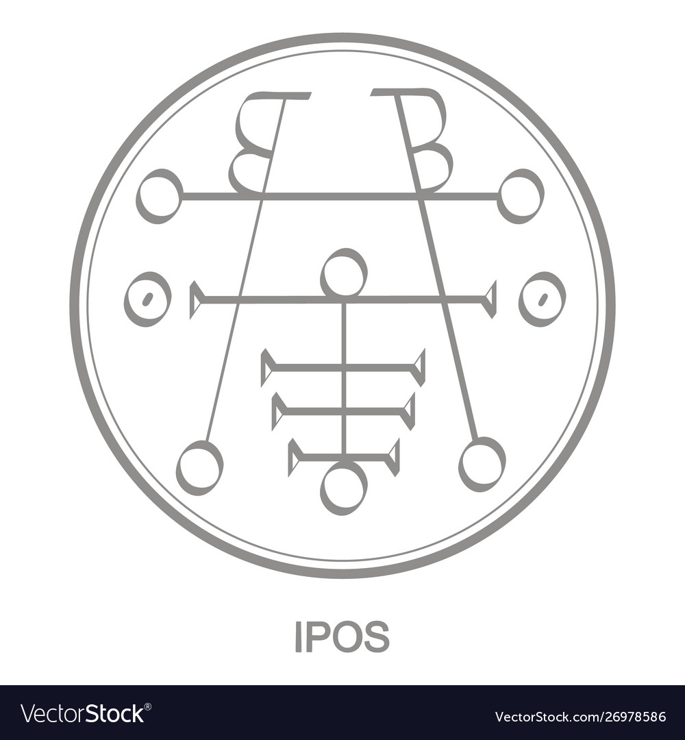 Icon with symbol demon ipos Royalty Free Vector Image