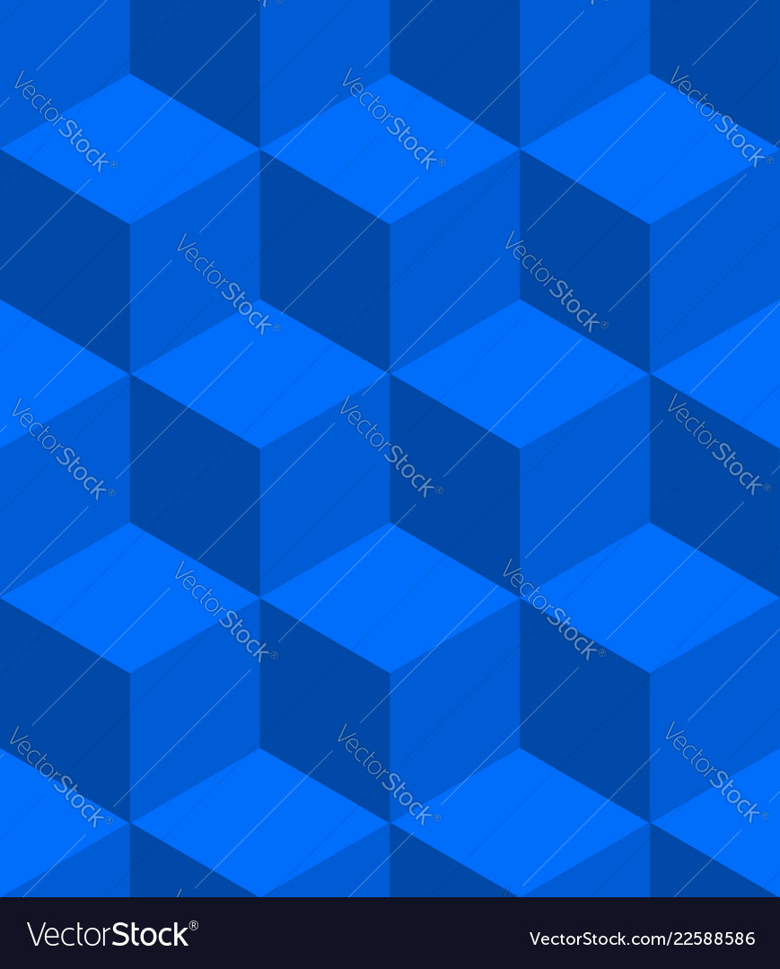 Isometric cubes seamlessly repeatable pattern 3d