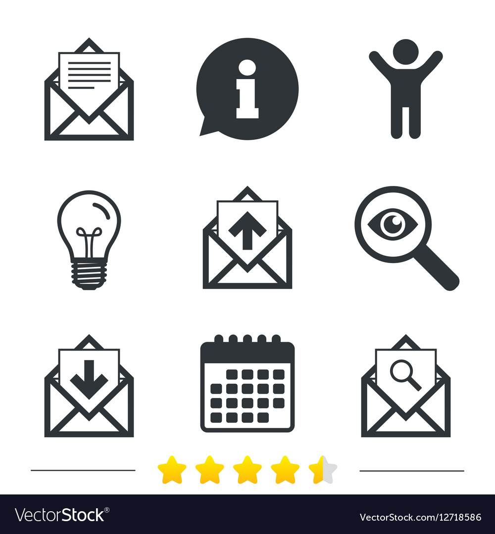 Mail envelope icons message document symbols