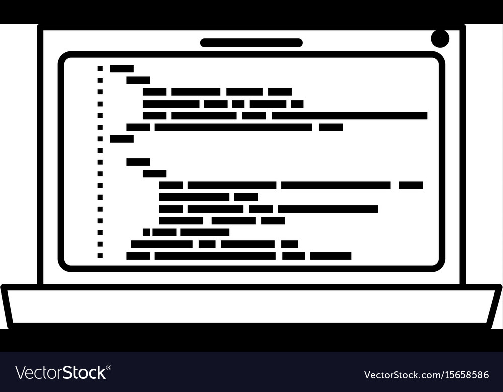 Monochrome silhouette laptop computer