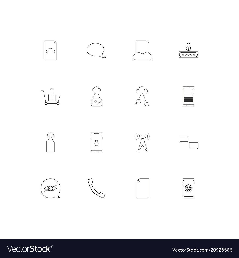 Netzwerk und Datenbank lineare dünne Symbole Set vector image Netzwerk und Datenbank lineare dünne Symbole Set
