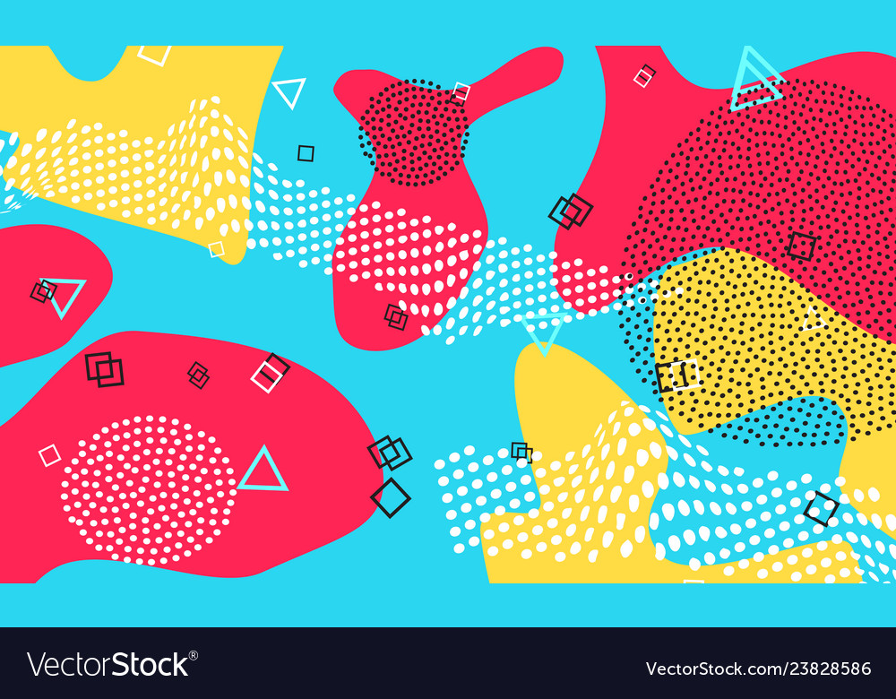 Pop art color background memphis pattern