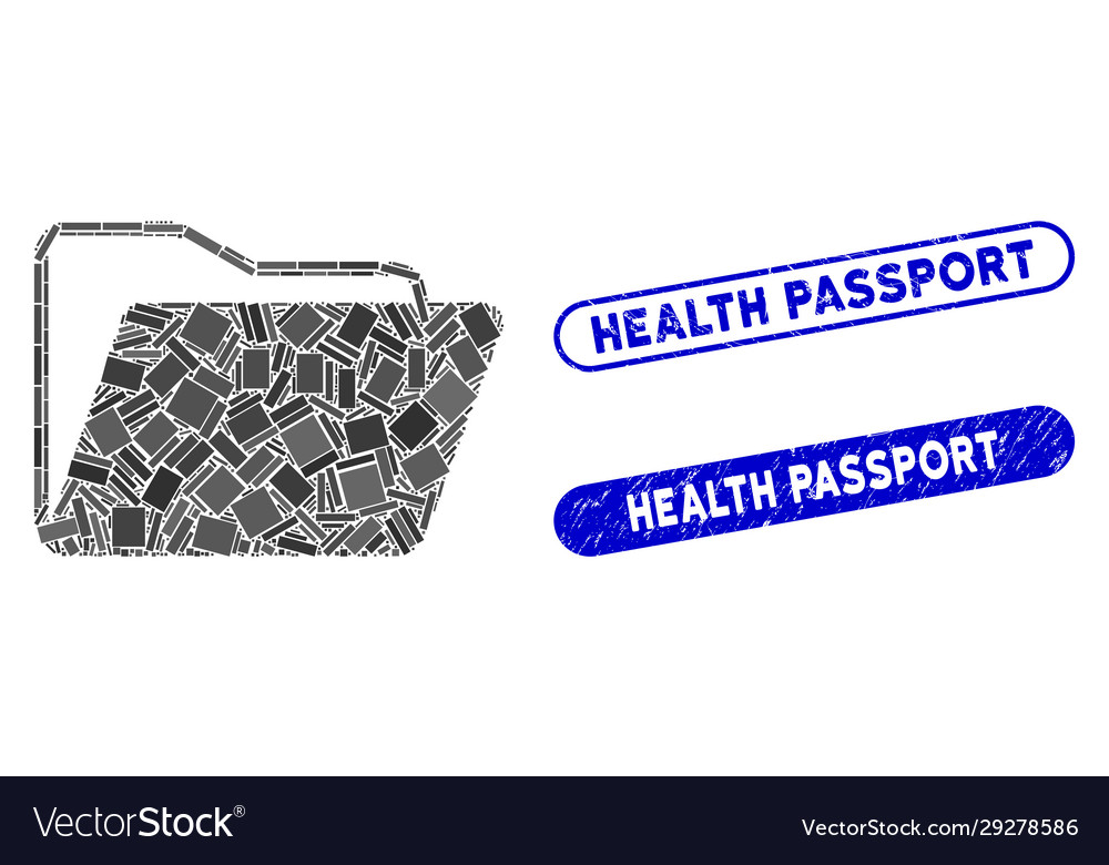 Rectangle collage open folder with scratched vector image Rectangle collage open folder with scratched
