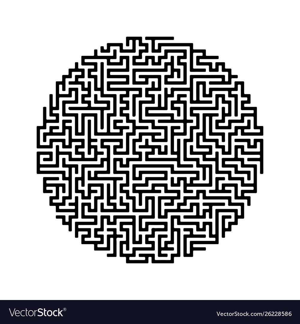 Round labyrinth maze game vector image Round labyrinth maze game