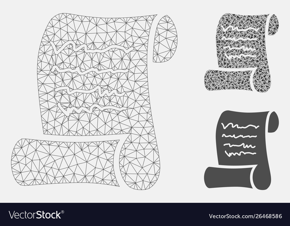 Script roll mesh network model and triangle vector image Script roll mesh network model and triangle
