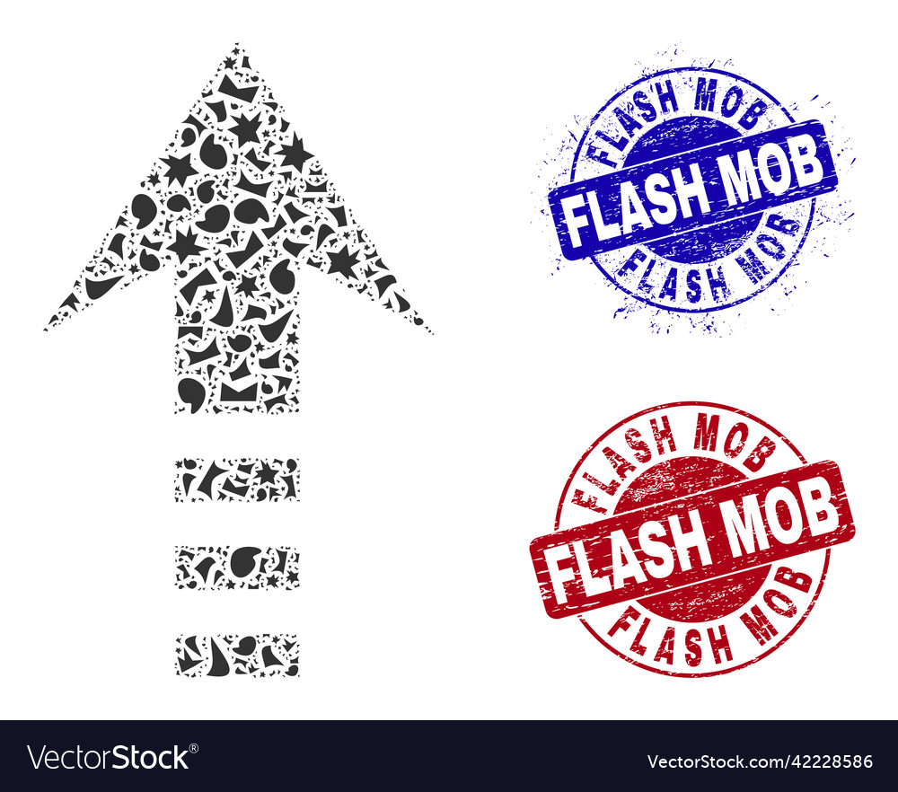 Send up mosaic of fractions with flash mob vector image Send up mosaic of fractions with flash mob