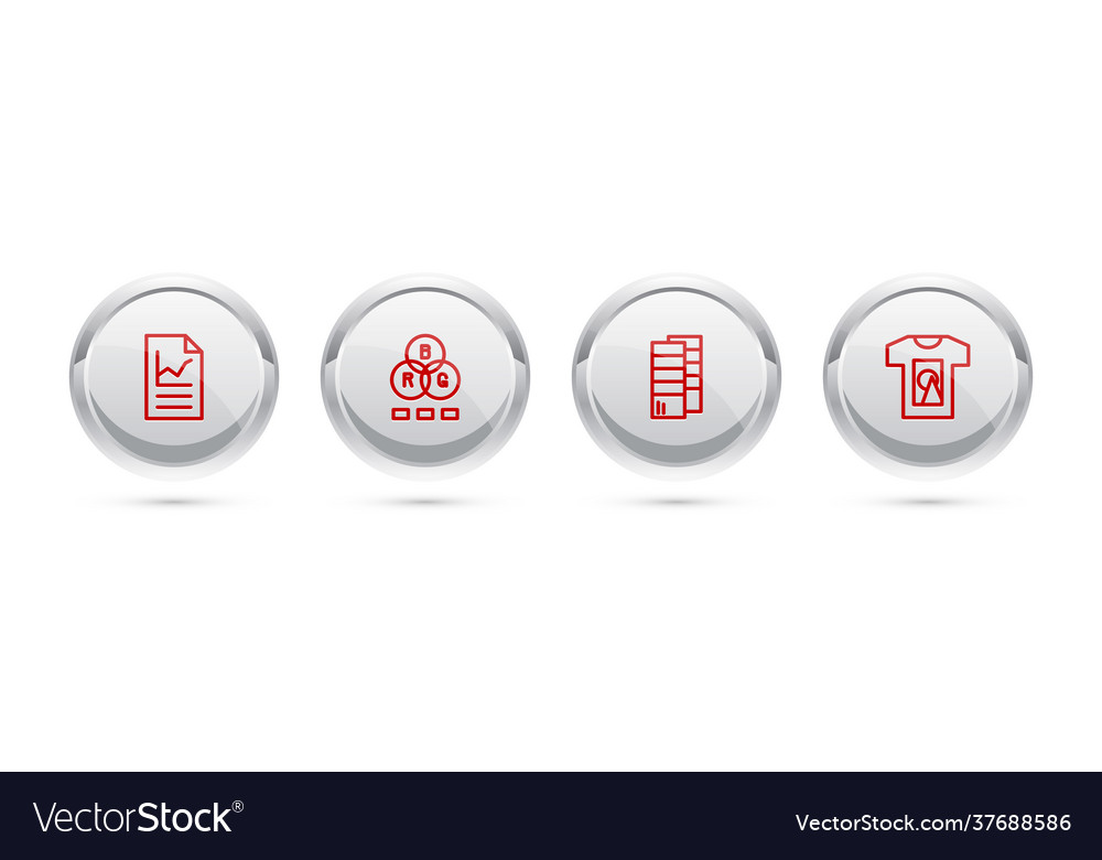 Set line document with graph chart rgb color vector image Set line document with graph chart rgb color