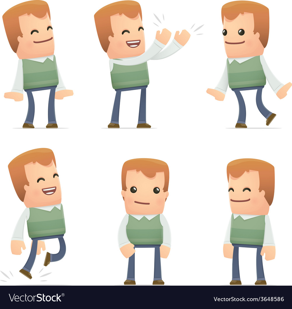 Set of neighbor character in different poses