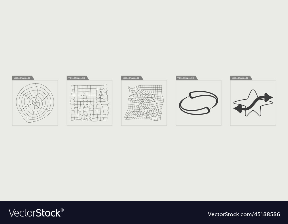 Set of y2k large retro objects