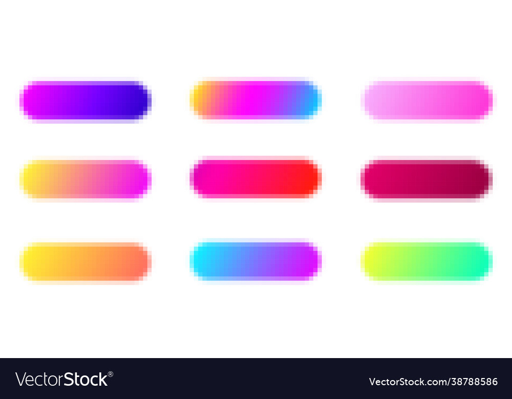 Set pixelated gradient backgrounds for buttons Vector Image Set pixelated gradient backgrounds for buttons