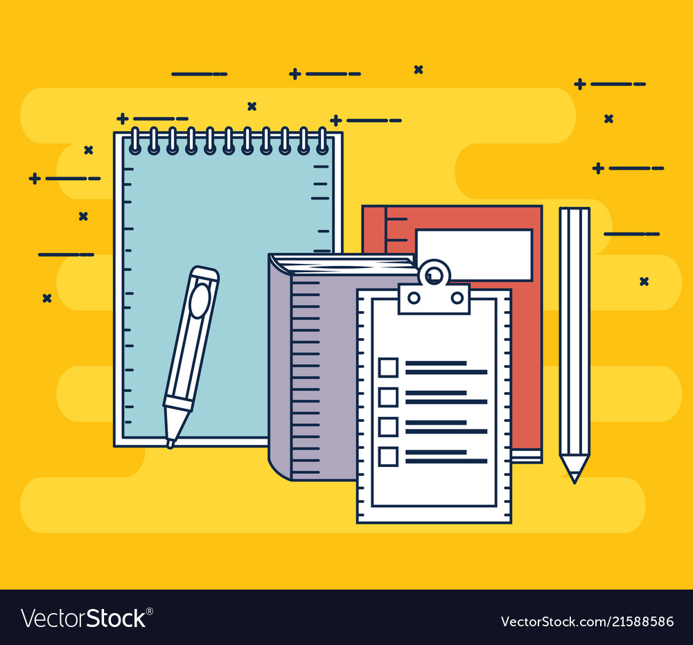 Set school supplies icons Royalty Free Vector Image