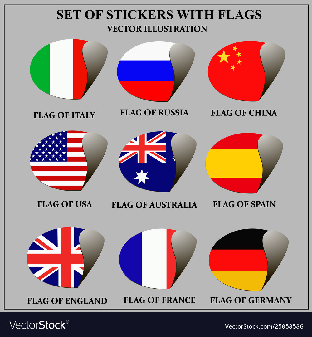 Set stickers with flags