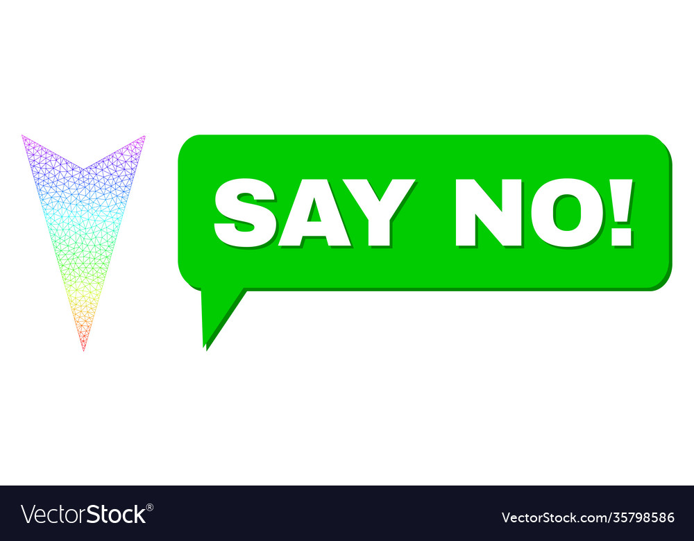 Spectrum net gradient arrowhead down icon and say vector image Spectrum net gradient arrowhead down icon and say