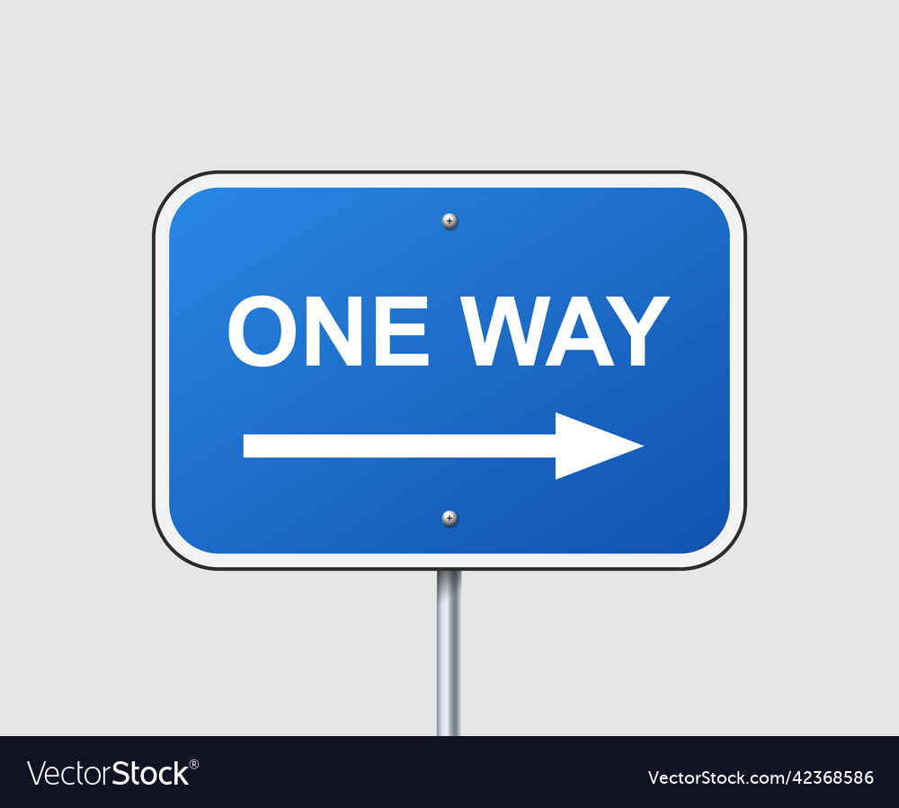 Street Road Sign One Way Royalty Free Vector Image