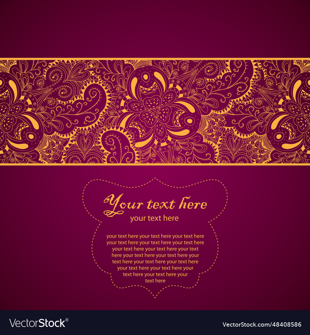 Vintage lace ornament card Royalty Free Vector Image