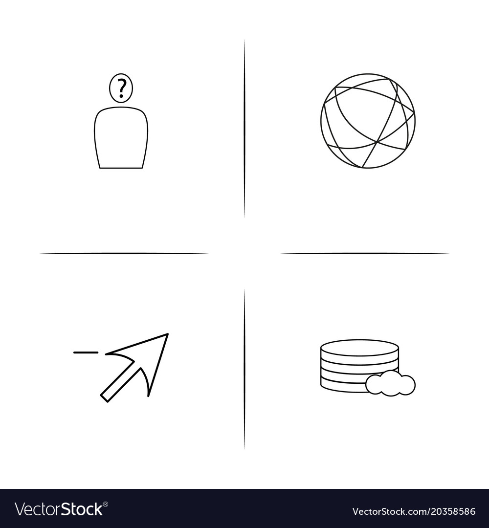 Web and text simple linear icon setsimple outline