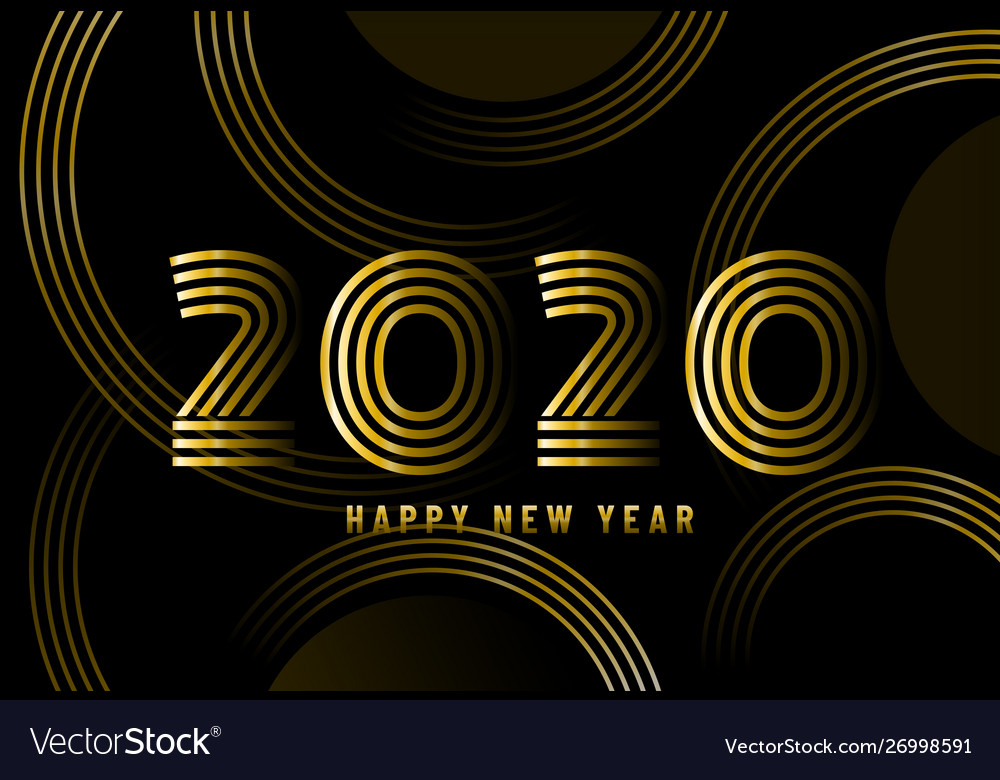 2020 happy new year abstract card design