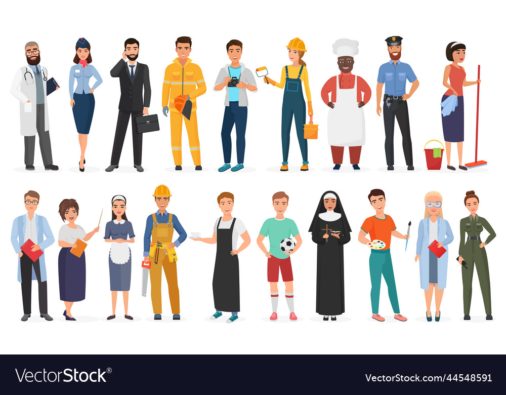 Collection of men and women people workers Vector Image