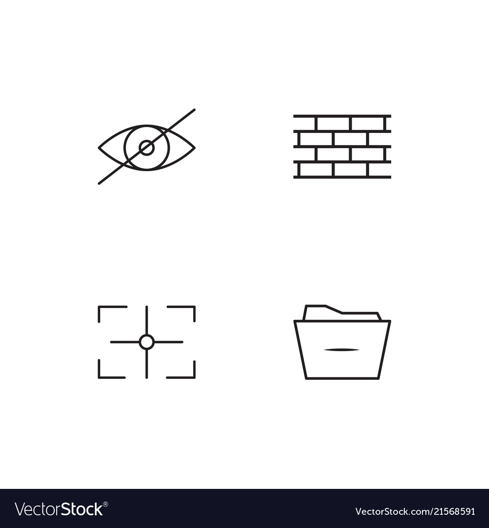 Cyber security linear icons set simple outline