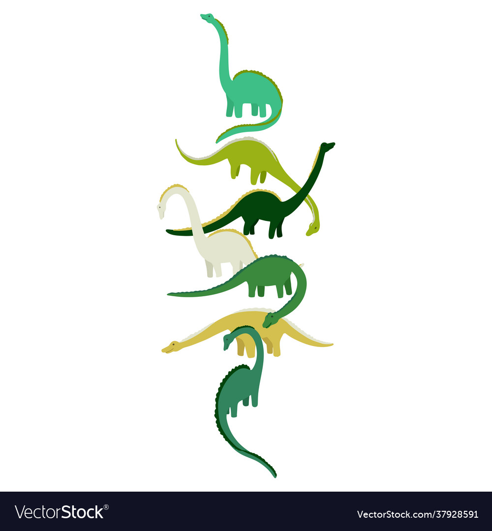 Dinosaurs brachiosaurus or diplodocus eating Vector Image