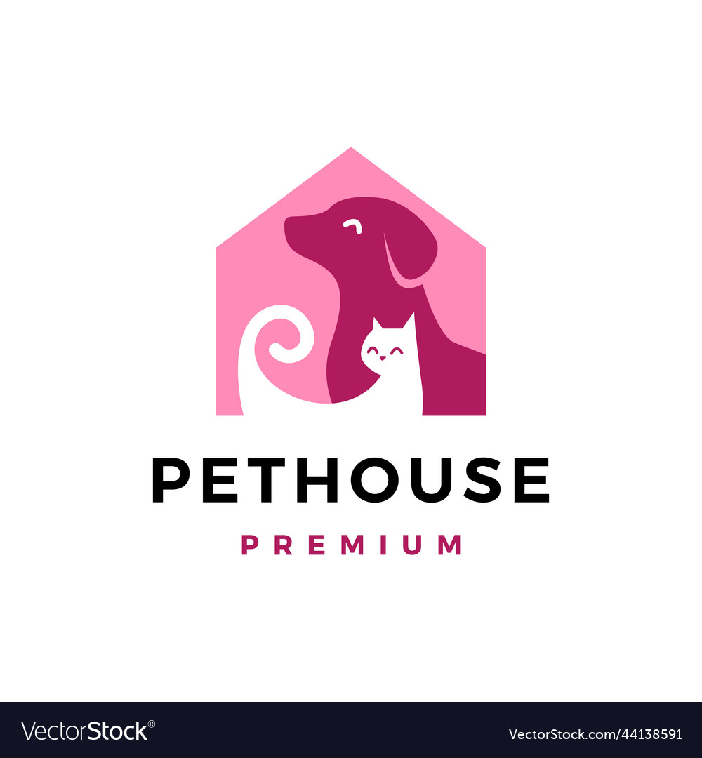 Dog cat pet house logo icon Royalty Free Vector Image