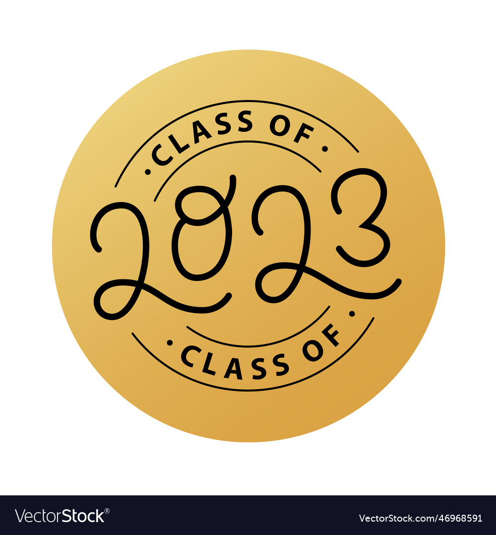 Graduate 2023 class of lettering logo stamp