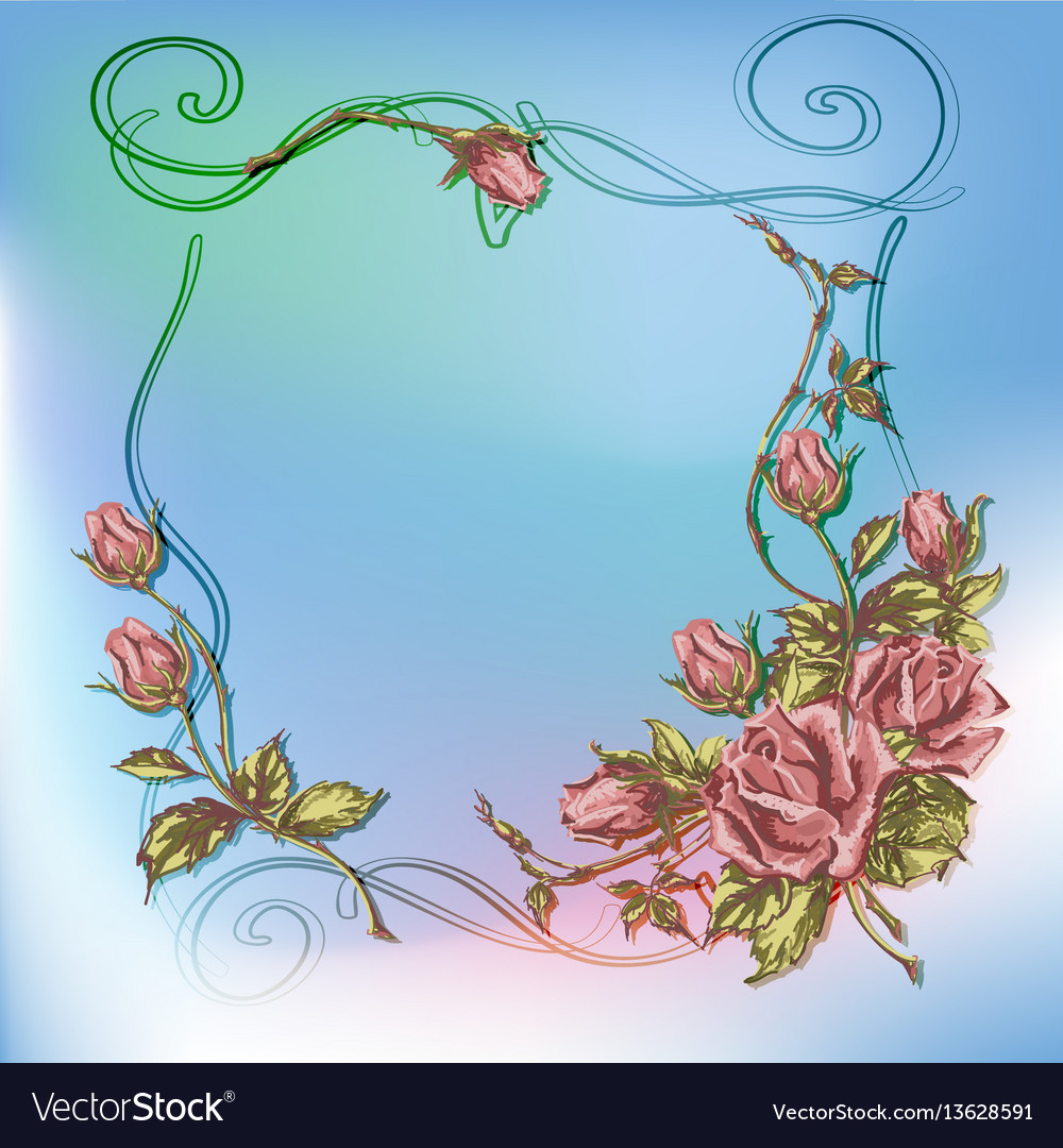 Greeting card with roses Royalty Free Vector Image