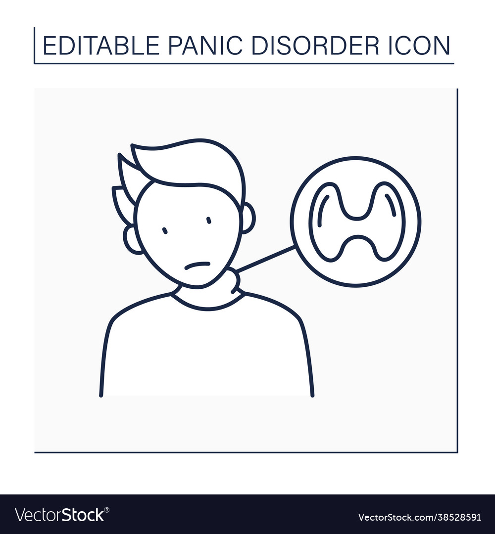 Hyperthyroidism line icon vector image Hyperthyroidism line icon