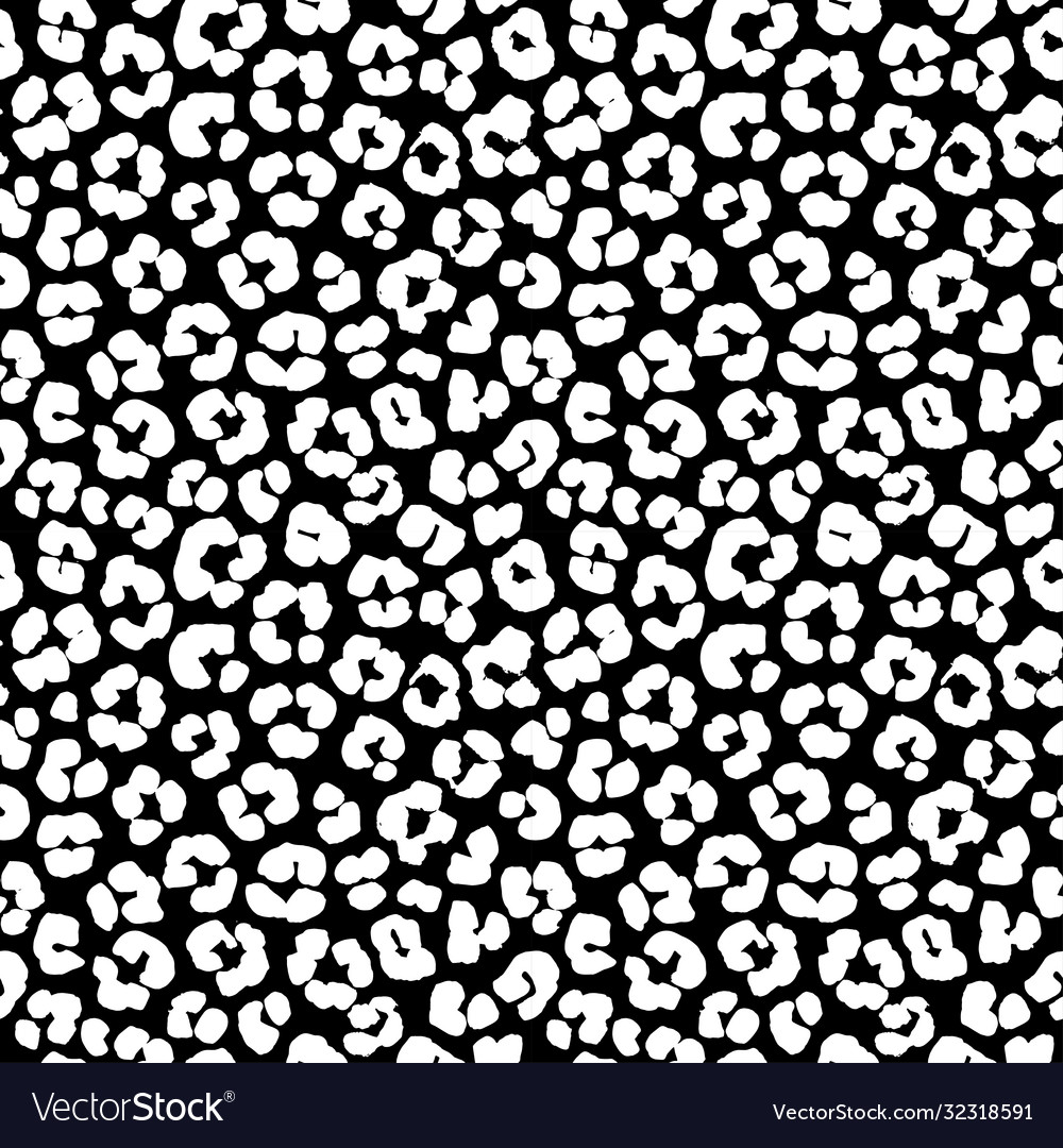 Leopard print seamless background pattern black vector image Leopard print seamless background pattern black