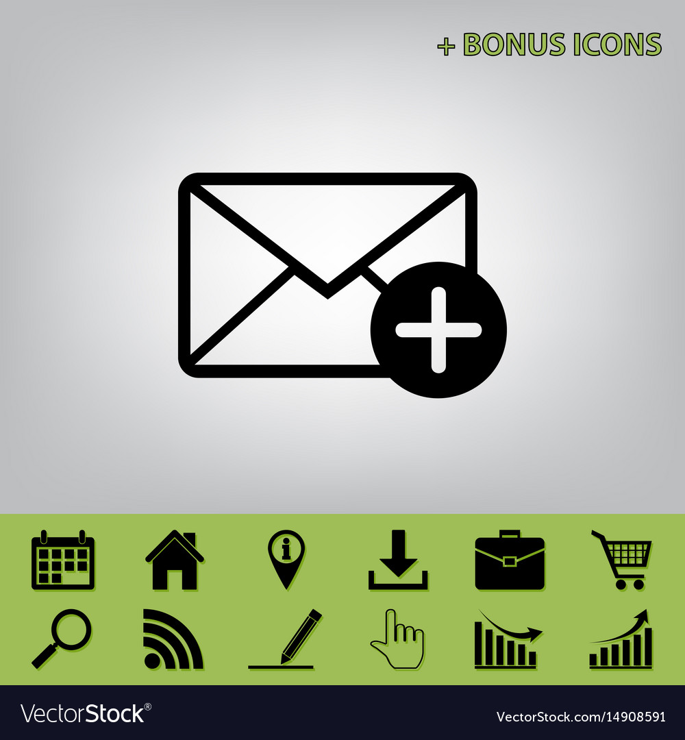 Mail sign with add mark