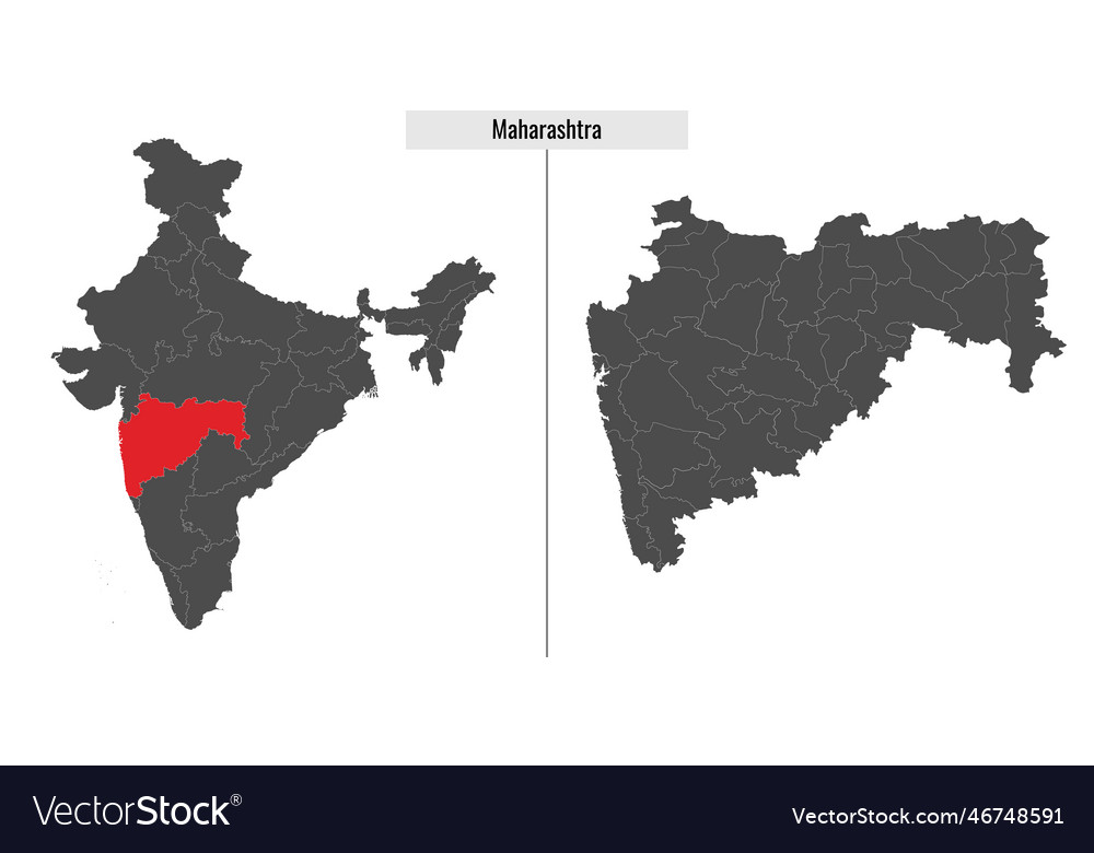 Map of maharashtra state india Royalty Free Vector Image